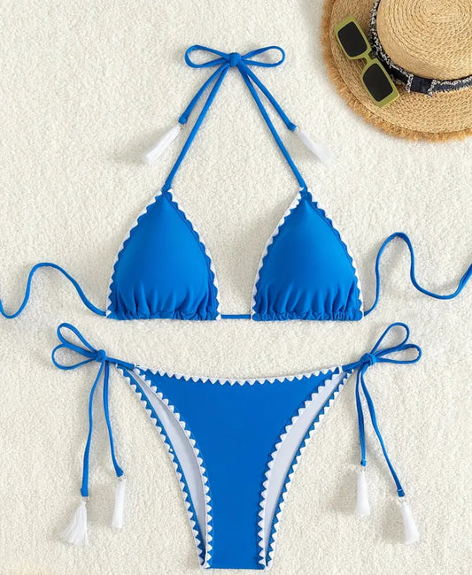 “Strand” felblauwe bikini